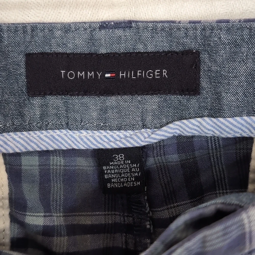 Tommy Hilfiger Blue Plaid Custom Fit Shorts Size 38